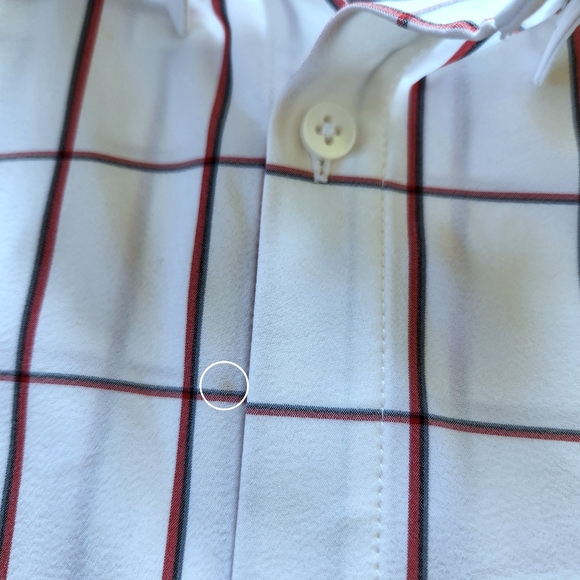 Mizzen+Main "Leeward" Plaid Short Sleeve Shirt White Red, Men's Size XL Trim Fit - Picture 4 of 11